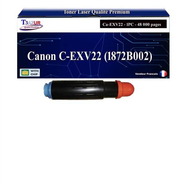 T3AZUR -Toner compatible avec Canon C-EXV22 (1872B002) pour Canon IR-C2380i C2550 C2880 C3080 C3380 C3480 C3580 - Noir