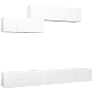 vidaXL Ensemble de meuble TV 6 Pièces Blanc Bois d'ingénierie
