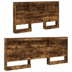 vidaXL Tête de lit de rangement Chêne fumé 150 cm Bois d'ingénierie