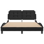 vidaXL Cadre de lit avec LED sans matelas Zadar noir 140x190 cm