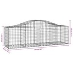vidaXL Paniers à gabions arqués 9 Pièces 200x50x60/80 cm Fer galvanisé