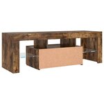 vidaXL Meuble TV avec lumières LED chêne fumé 120x35x40 cm