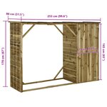 vidaXL Abri d'outils de jardin Pin 253 x 80 x 170 cm