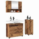 vidaXL Ensemble de mobilier de salle de bain 3 Pièces Bois Ancien