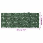 vidaXL Écran de balcon avec feuilles vert foncé 400x150 cm
