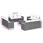 vidaXL Salon de jardin et coussins 13 Pièces mélange beige résine tressée