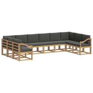 vidaXL Ensemble de canapés d'extérieur 10 pc Blanc et anthracite