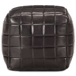 vidaXL Pouf 40 x 40 x 40 cm Noir Cuir véritable de chèvre