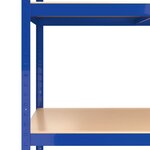 vidaXL Étagères à 5 niveaux 4Pièces Bleu Acier et bois d'ingénierie