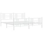 vidaXL Cadre de lit métal avec tête de lit/pied de lit blanc 183x213cm
