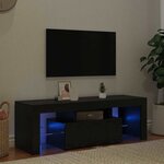 Meuble TV vidaXL avec lumière LED en chêne noir 120x35x40 cm