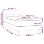 vidaXL Sommier à lattes de lit avec matelas Gris foncé 80x200 cm Tissu