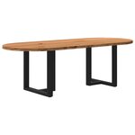 vidaXL Table à manger marron clair bois de chêne massif ovale