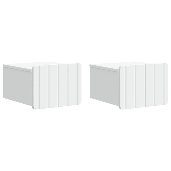vidaXL Cabinet de chevet mural 2 pc Blanc 33 x 34 5 x 24 cm