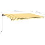 vidaXL Auvent manuel rétractable avec LED 500x350 cm Jaune et blanc