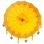 vidaXL Parasol balinais Autre Jaune x 260 cm Coton et bois massif