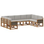 vidaXL Ensemble de canapés d'extérieur 9 pc Naturel et gris clair