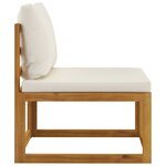 vidaXL Ensemble de canapés 2 Pièces et coussins blanc crème Acacia solide