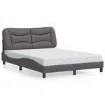 vidaXL Cadre de lit avec lumières LED gris 140x200 cm similicuir