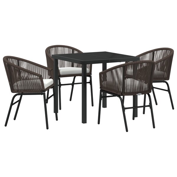 vidaXL Ensemble de jardin de 5 pièces en rotin PE marron