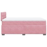 vidaXL Sommier à lattes de lit avec matelas Rose 120x200 cm Velours