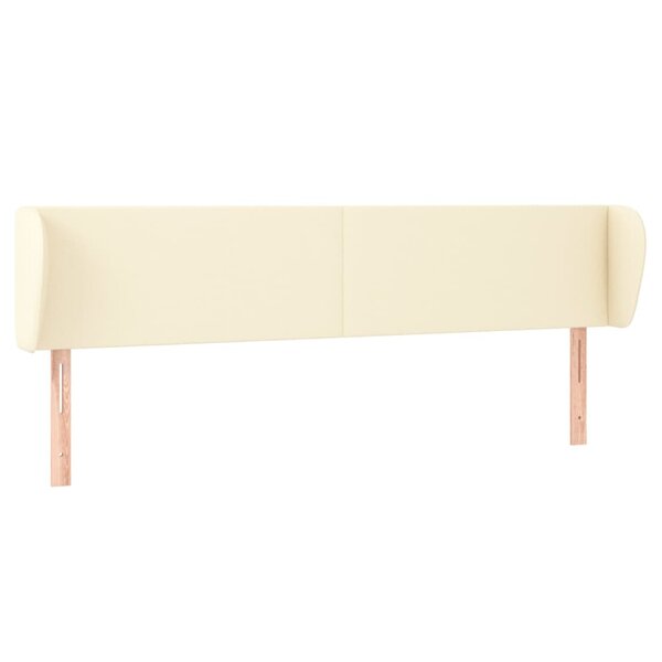vidaXL Tête de lit avec oreilles Crème 203x23x78/88 cm Similicuir
