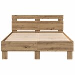 vidaXL Cadre de lit Chêne artisanal 135 x 190 cm Bois d'ingénierie