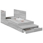 vidaXL Cadre de lit de rangement Gris Sonoma 90x200 cm