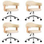 vidaXL Chaises pivotantes à manger lot de 4 crème similicuir