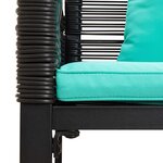 vidaXL Banc extérieur Noir et turquoise 117 x 54 x 74.5 cm polyrotin