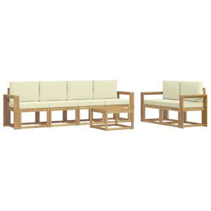 vidaXL Ensemble de canapés d'extérieur 7 Pièces Blanc et crème