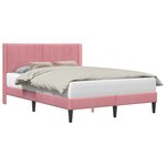 vidaXL Cadre de lit avec tête de lit Rose 160 x 200 cm Velours