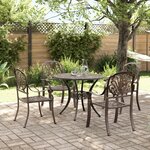 vidaXL Ensemble manger de jardin 5 Pièces bronze aluminium coulé