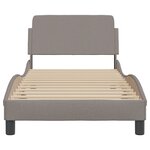 vidaXL Cadre de lit avec tête de lit sans matelas taupe 90x190cm tissu