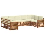 vidaXL Ensemble de canapés d'extérieur 9 pc Naturel et Crème