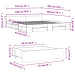 vidaXL Cadre de lit avec tiroirs sans matelas sonoma gris 180x200 cm