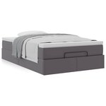 VidaXL Cadre de lit ottoman avec matelas gris 120x190 cm similicuir
