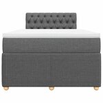 vidaXL Sommier à lattes de lit avec matelas Gris foncé 120x200cm Tissu