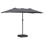vidaXL Parasol de jardin Anthracite 385 x 209 x 244 cm tissu