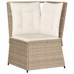vidaXL Salon de jardin avec coussins 5 Pièces beige résine tressée