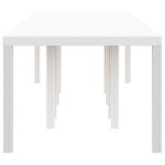 vidaXL Table de jardin pour repas Blanc 300 x 100 x 73 cm polyrotin