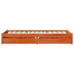 vidaXL Cadre de lit avec roue 2 pièces Cire marron Bois de Pin Massif