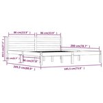 vidaXL Cadre de lit Bois de pin massif 180x200 cm Blanc Super King