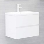 vidaXL Ensemble de meubles de salle de bain 2 Pièces blanc brillant