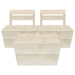 Salon de jardin meuble d'extérieur ensemble de mobilier palette 3 pièces bois d'épicéa imprégné 02_0018368