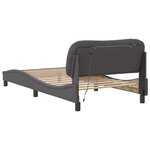 vidaXL Cadre de lit avec LED sans matelas gris 100x200 cm