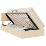 vidaXL Lit de rangement LED avec matelas Crème 100 x 200 cm Tissu