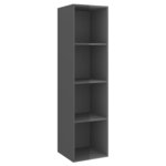 vidaXL Ensemble de meubles TV 3 Pièces Gris brillant Bois d'ingénierie
