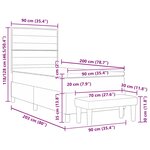 vidaXL Lit à ressorts avec matelas Noir 100 x 200 cm tissu