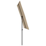vidaXL Parasol de jardin avec mât en aluminium 2x1 5 m Taupe